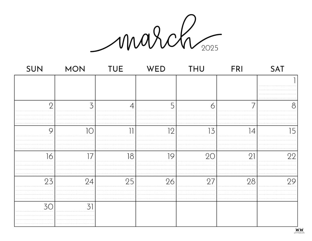 March 2025 Calendars - 107 Free Printables | Printabulls - Printable Calendar 2025 Free March
