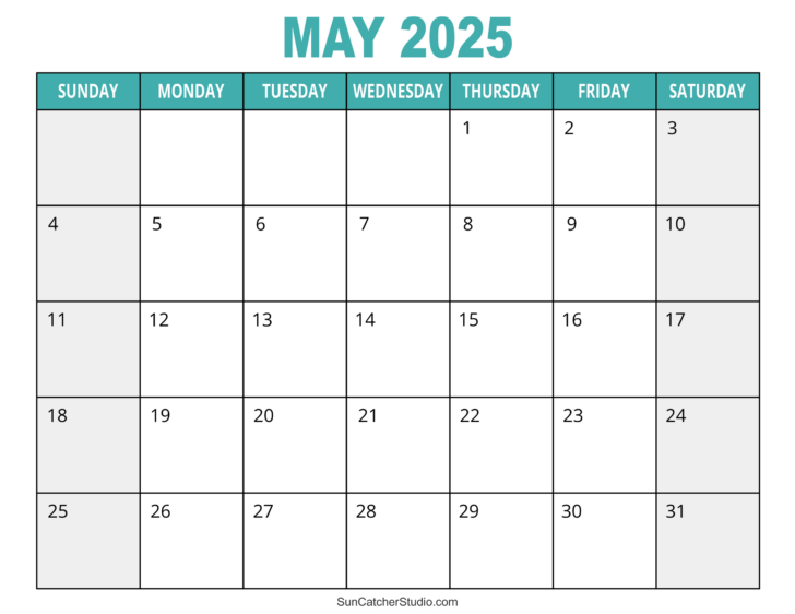 Printable Calendar 2025 Monthly Free