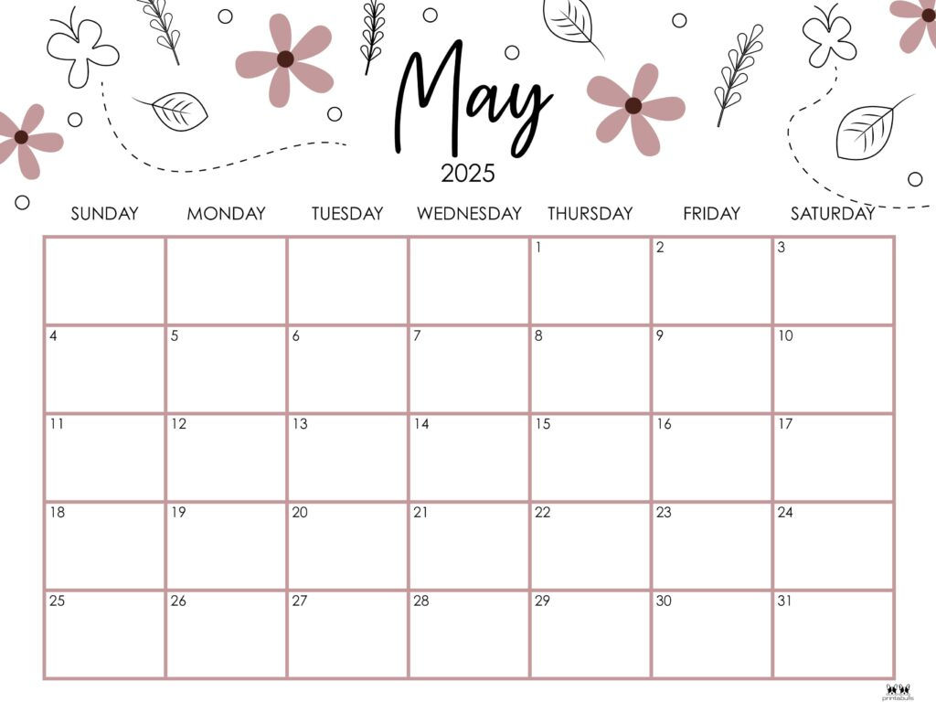May 2025 Calendars - 107 Free Printables | Printabulls - May Free Printable Calendar 2025
