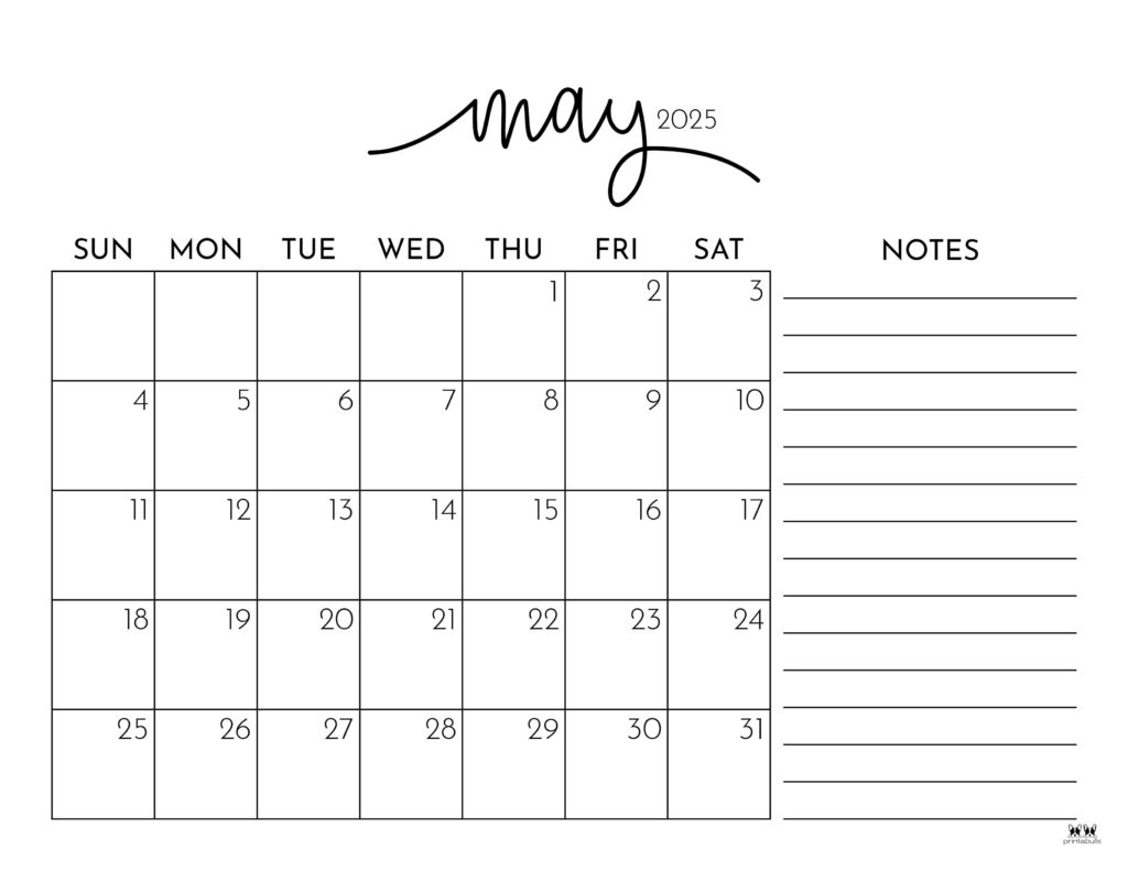 May 2025 Calendars - 107 Free Printables | Printabulls - Printable Calendar 2025 For May