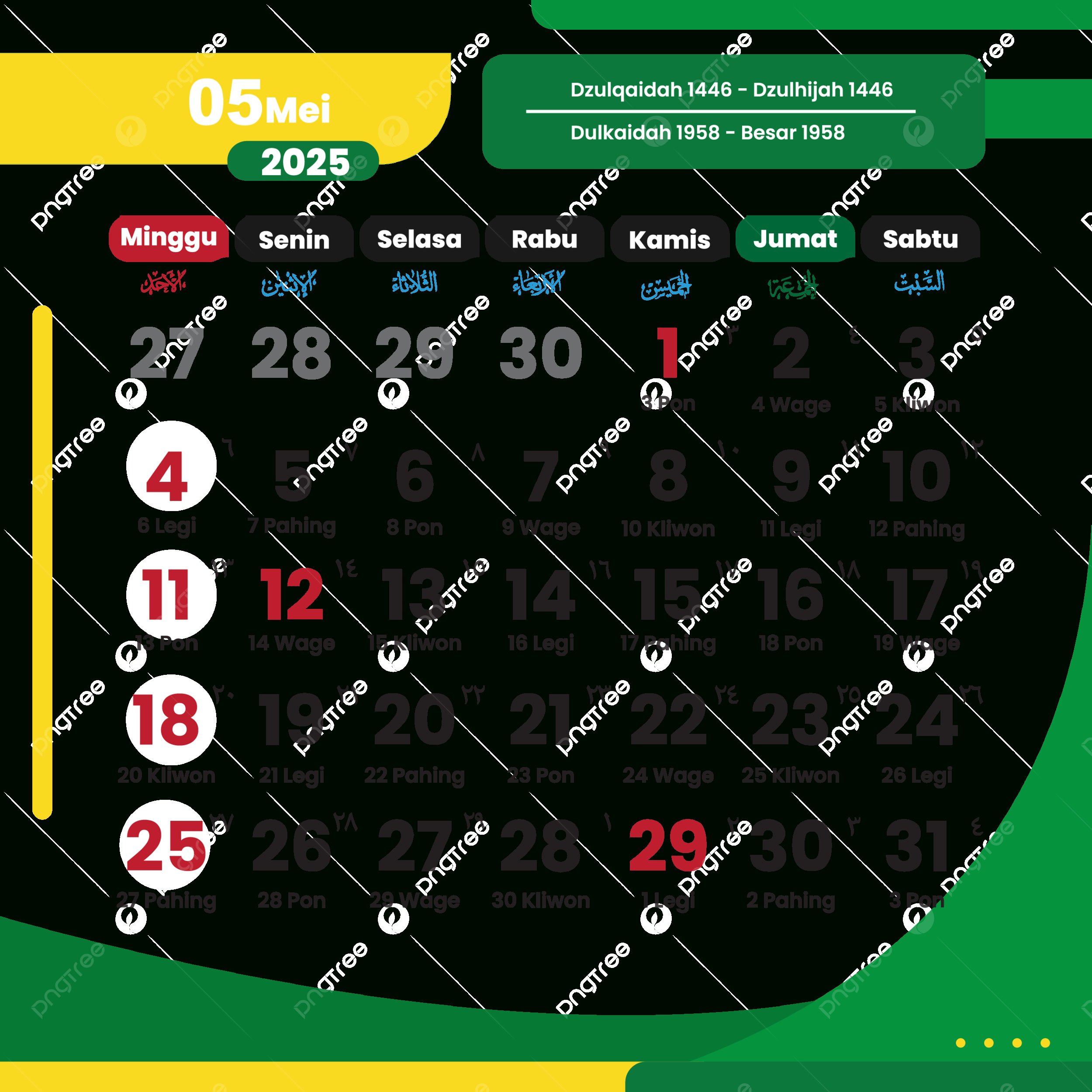 May 2025 Complete Indonesian Calendar Vector, 2025 Calendar - Printable Calendar 2025 Indonesia