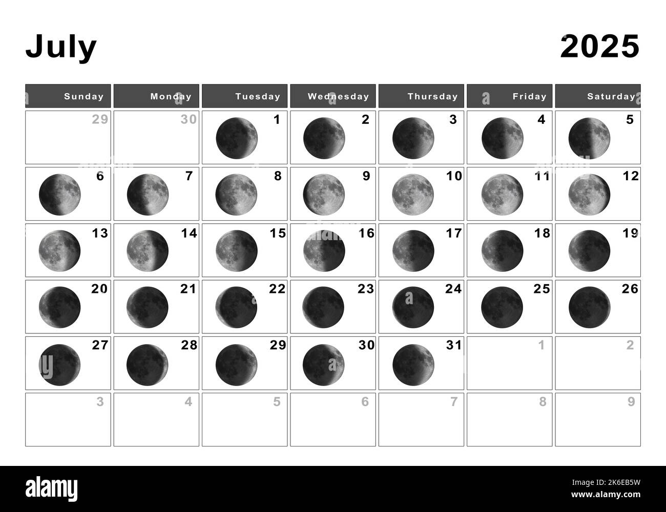 Moon Calendar 2025 Cut Out Stock Images &amp;amp; Pictures - Alamy - 2025 Free Printable July Moon Phase Calendar