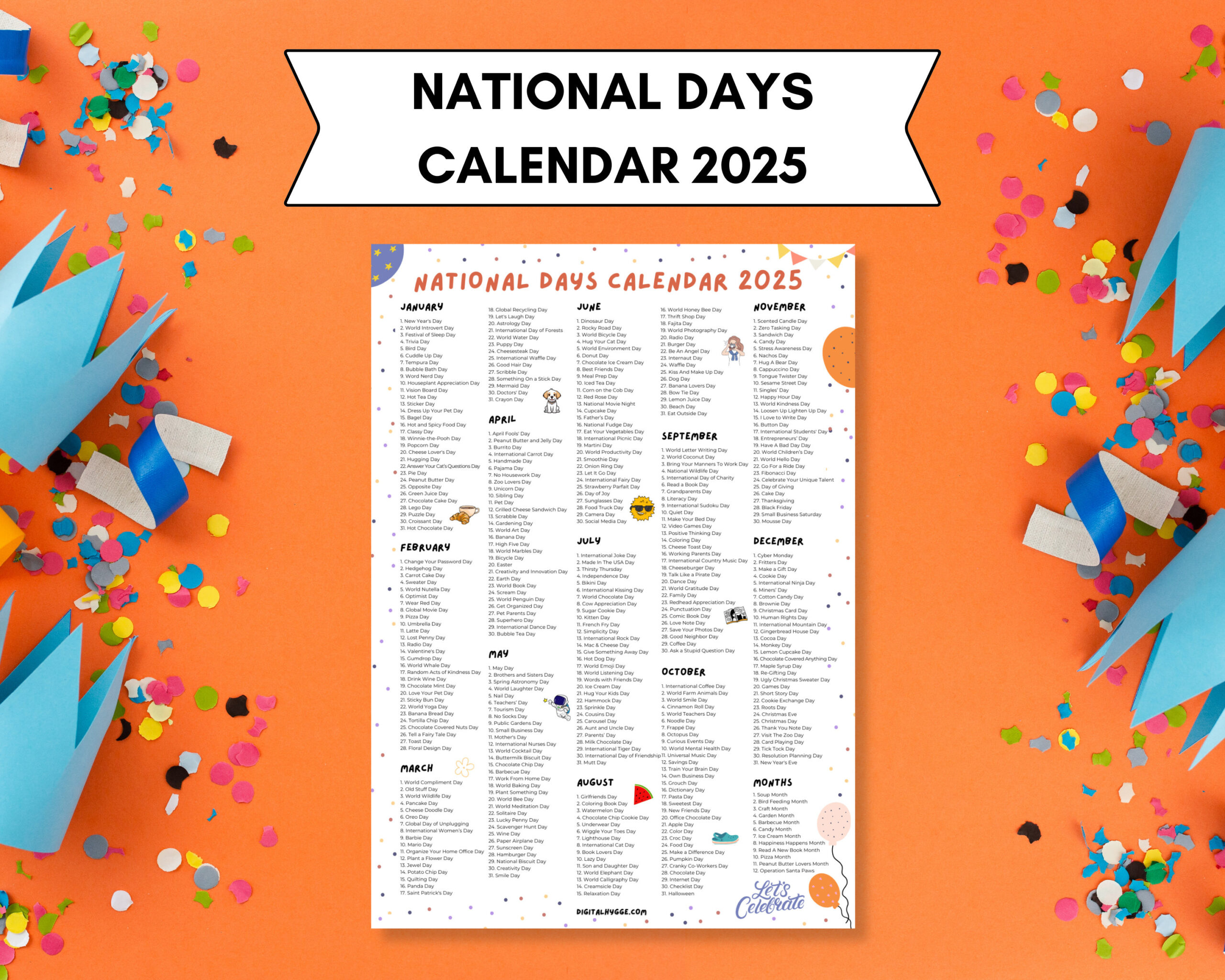 National Feiertage Kalender Printable | 2025 Feiertage Kalender - Free Printable National Day Calendar 2025