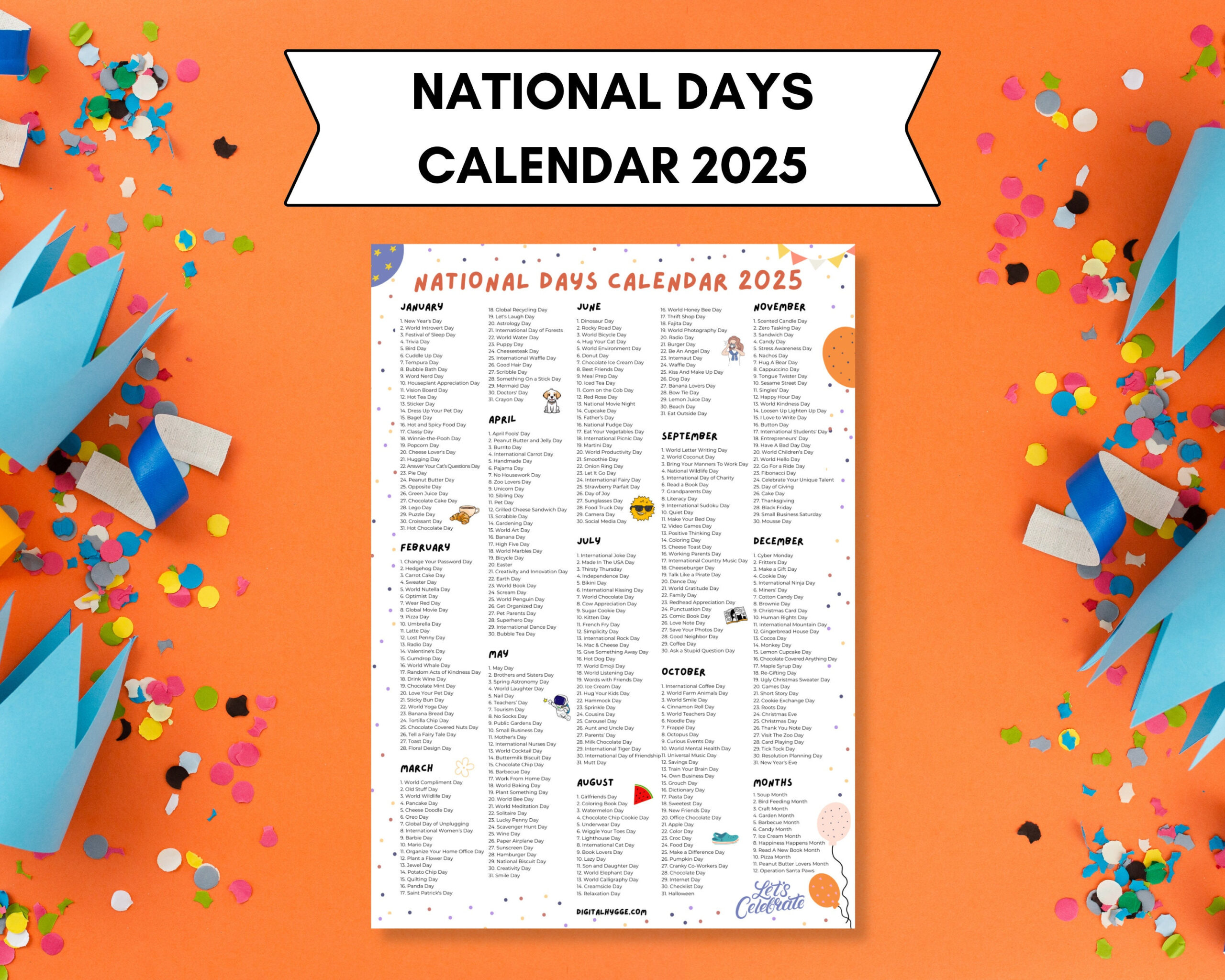 National Feiertage Kalender Printable | 2025 Feiertage Kalender - National Day Calendar 2025