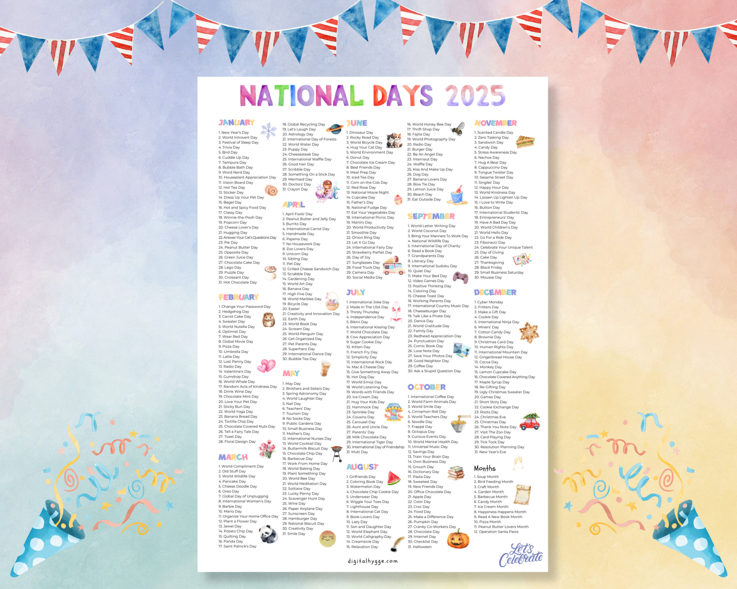 National Feiertage Kalender Printable | 2025 Feiertage Kalender - National Day Calendar 2025
