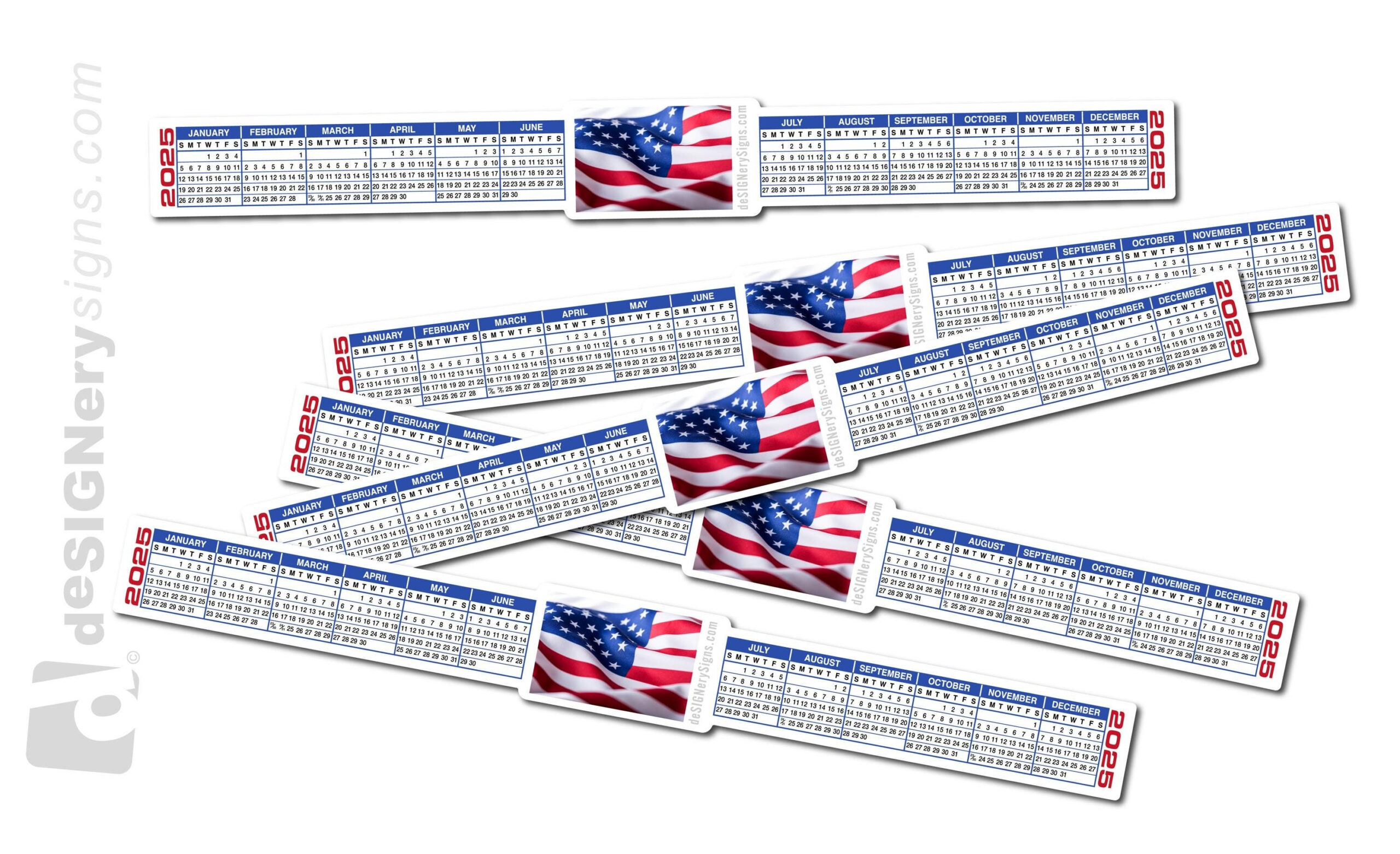 New 2025 U.s.a. Patriotic Vinyl Computer Calendar Strip Stickers | 13&amp;quot; X 1.50&amp;quot; | Patriotic Products - Free Printable Monitor Calendar Strips 2025