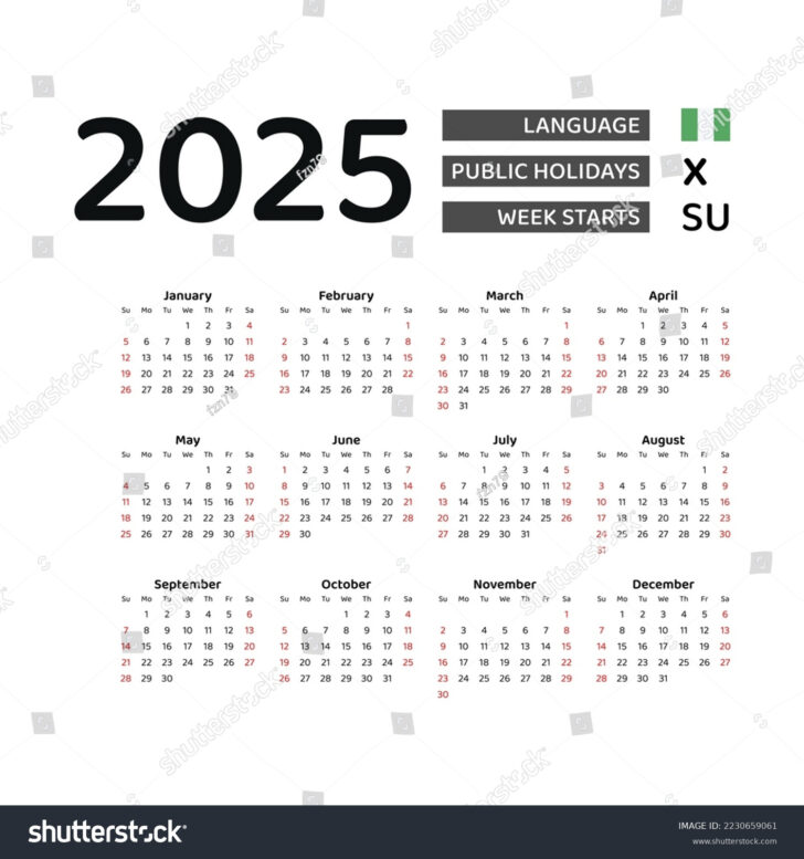 Printable Calendar 2025 with Igbo Market Days