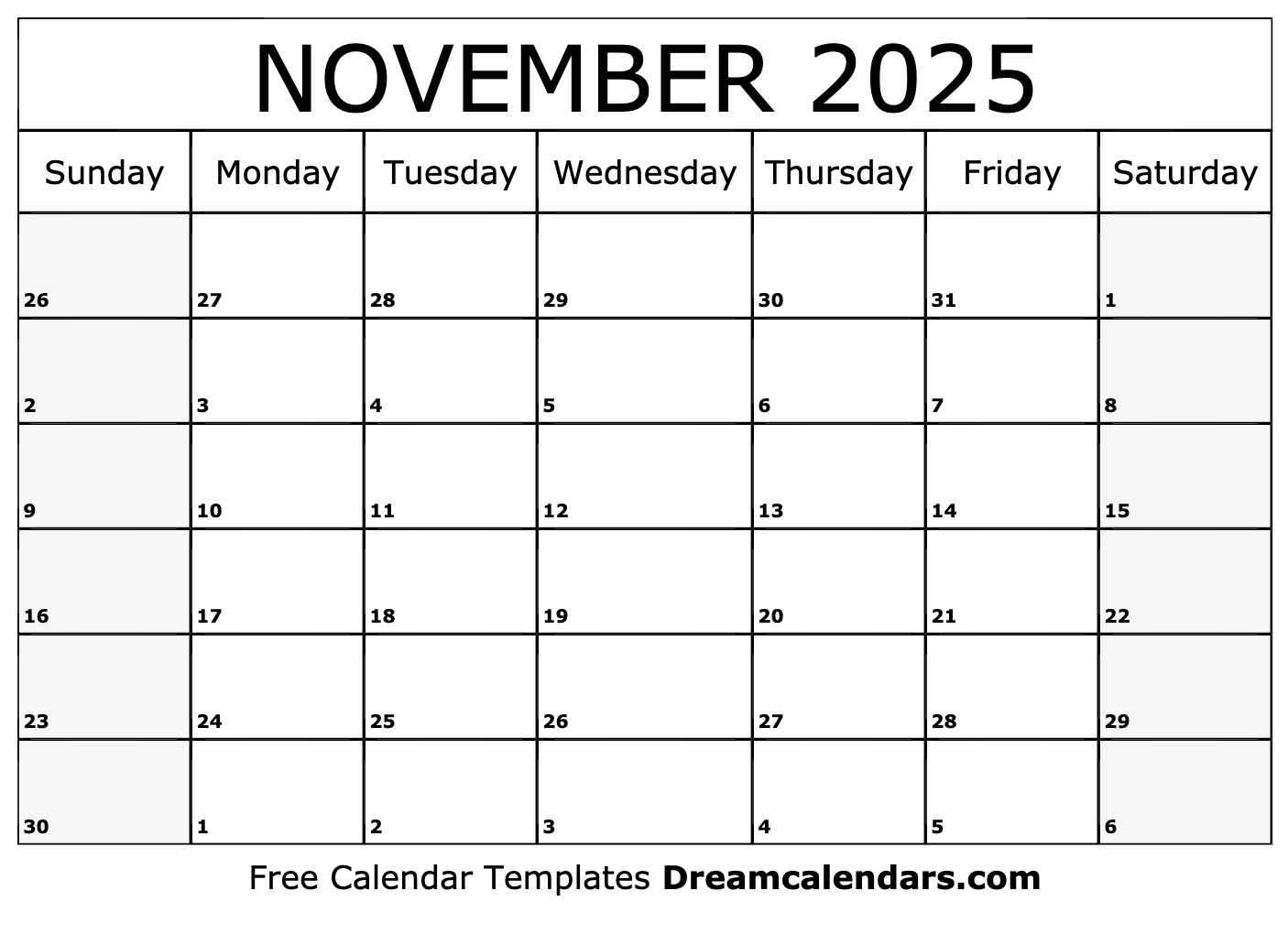 November 2025 Calendar - Free Printable With Holidays And Observances - Printable Calendar 2025 November