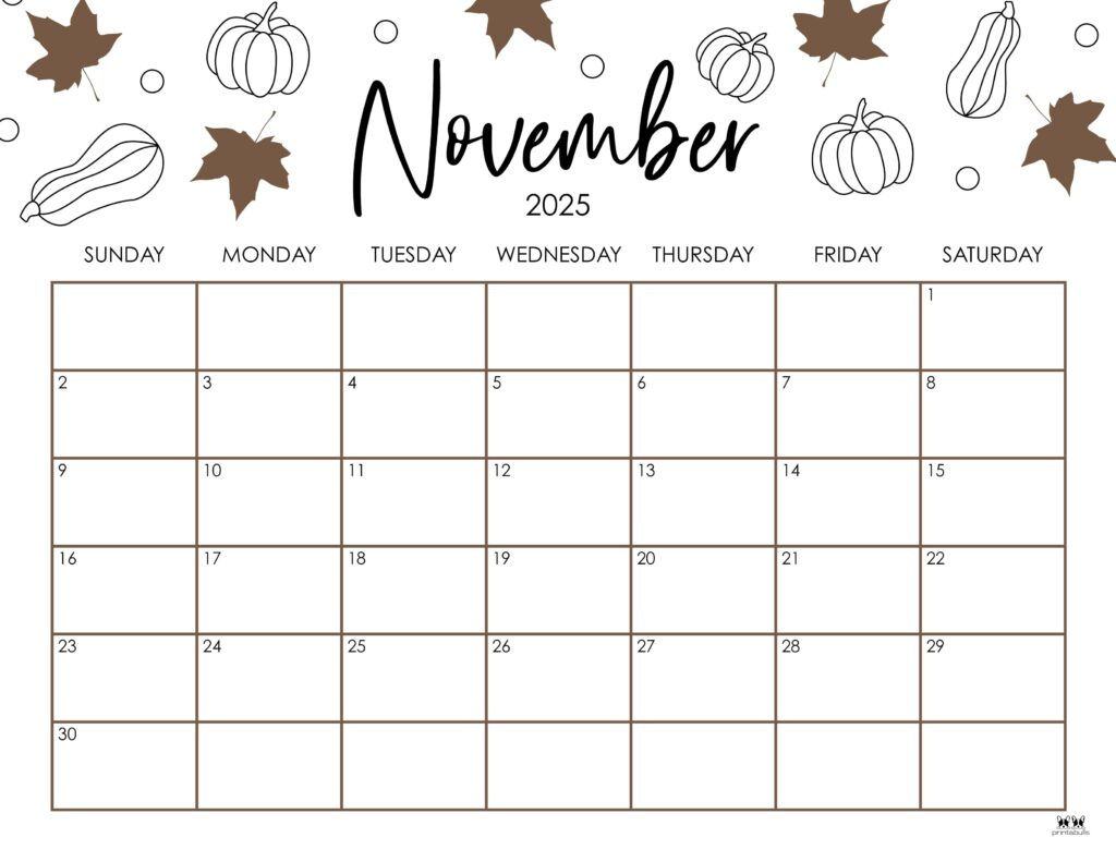 November 2025 Calendars - 107 Free Printables | Printabulls - Free Printable Calendar 2025 November