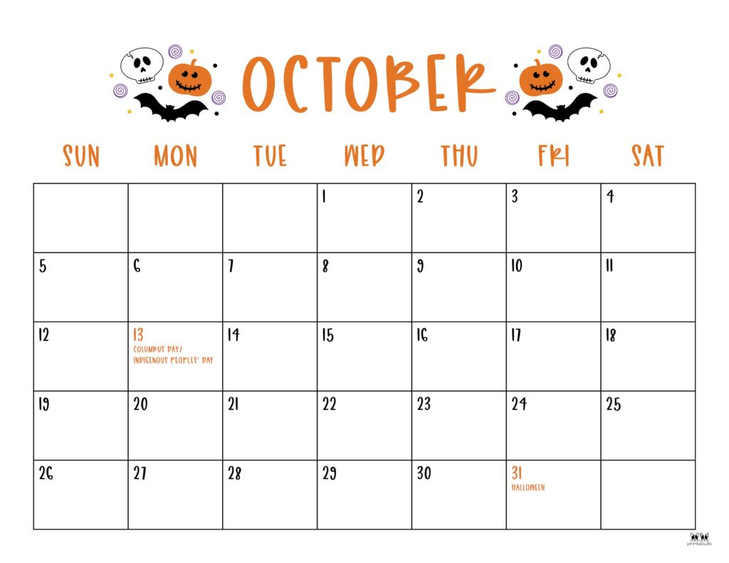 October 2025 Calendars - 107 Free Printables | Printabulls - Printable Calendar 2025 October Free