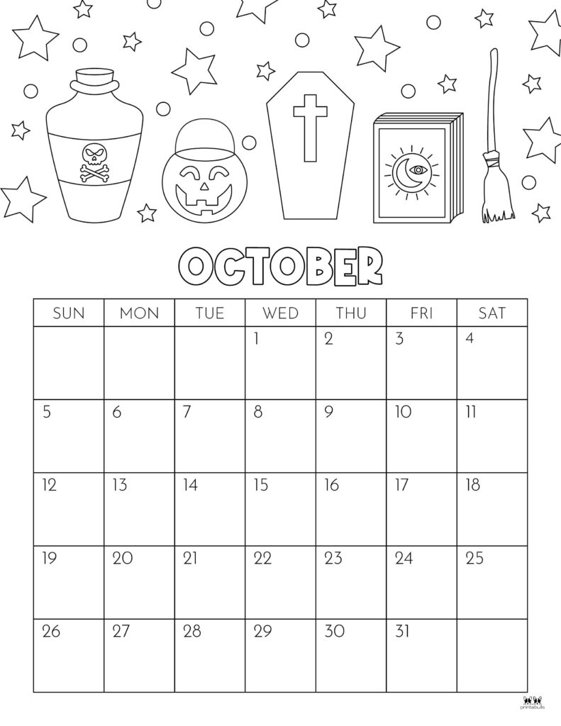 October 2025 Calendars - 107 Free Printables | Printabulls - Printable Calendar 2025 to Color