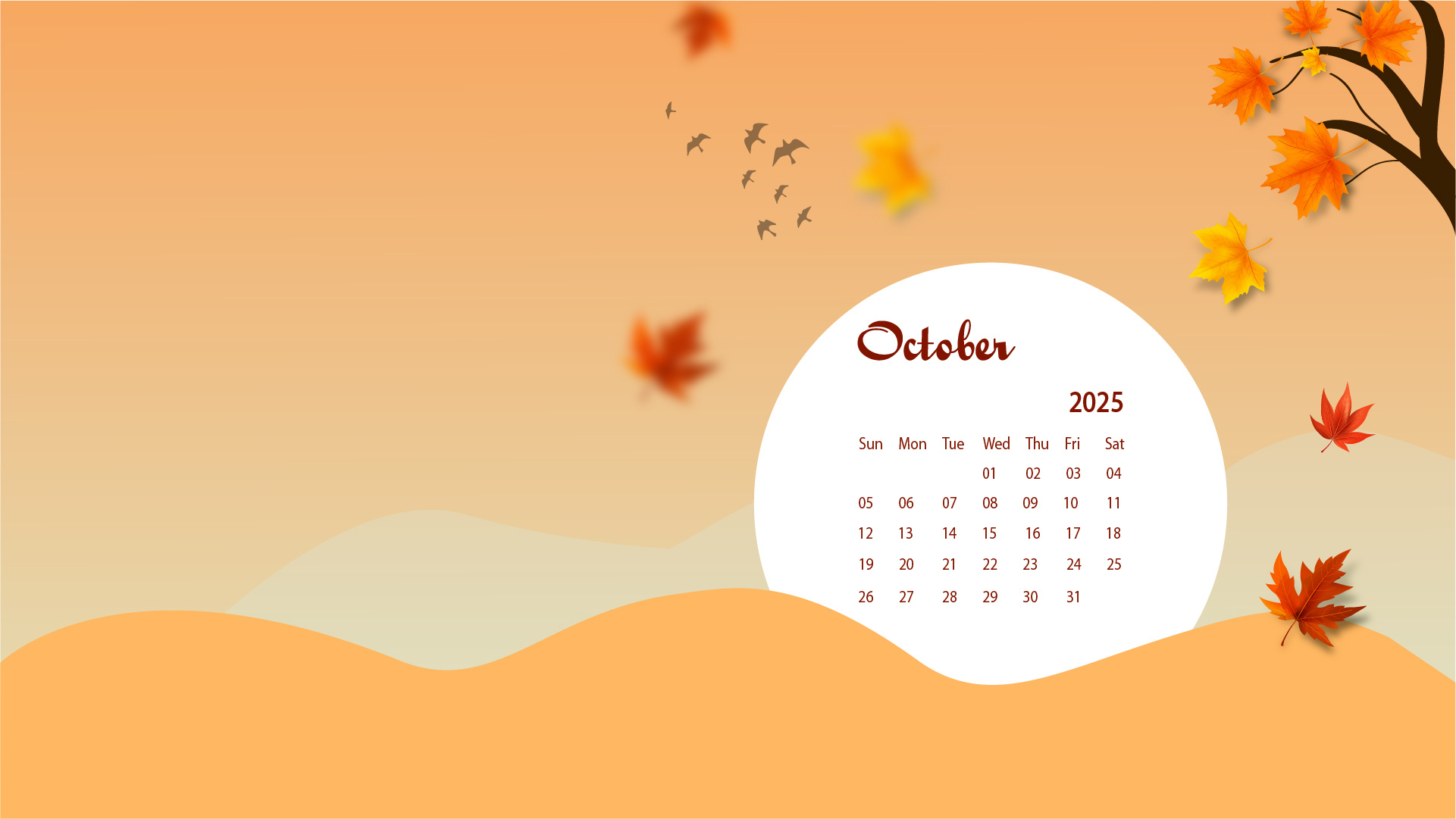 October 2025 Desktop Wallpaper Calendar - Calendarlabs - Free Printable Calendar 2025 Calendarlabs