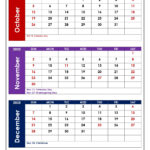 October To December 2025 Calendar Printable Pdf | Three Months – October November December 2025 Calendar Printable
