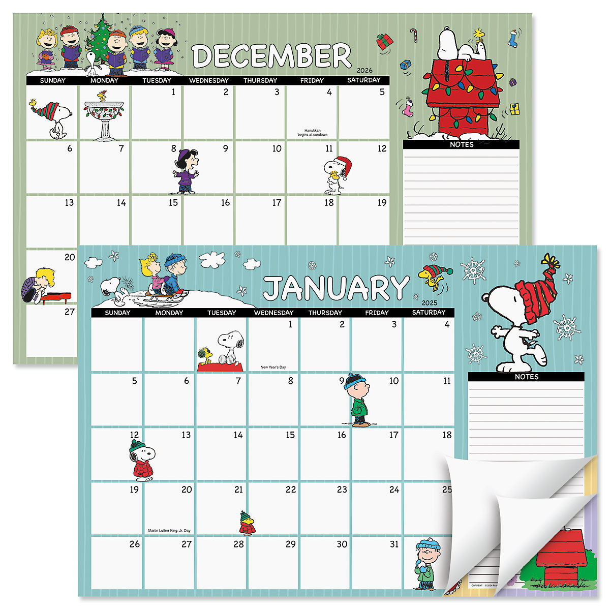 Peanuts® 2025–2026 Calendar Pad | Colorful Images - Free Printable Snoopy Calendar 2025