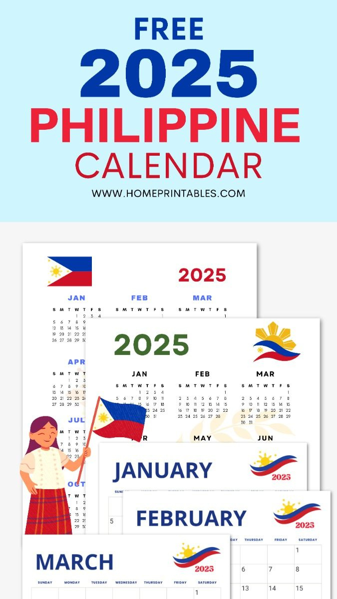 Philippine Calendar 2025 : Stylish Cultural Calendars For Free - Printable Calendar 2025 with Holidays Philippines Free Download
