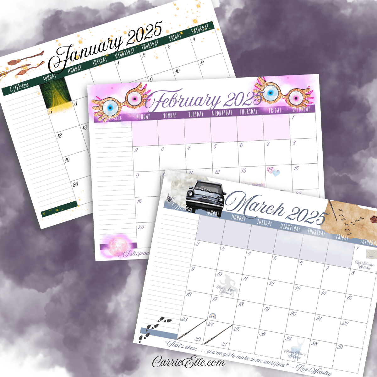 Plan Like A Wizard: 2025 Printable Harry Potter-Inspired Calendar - Printable Calendar 2025 Harry Potter