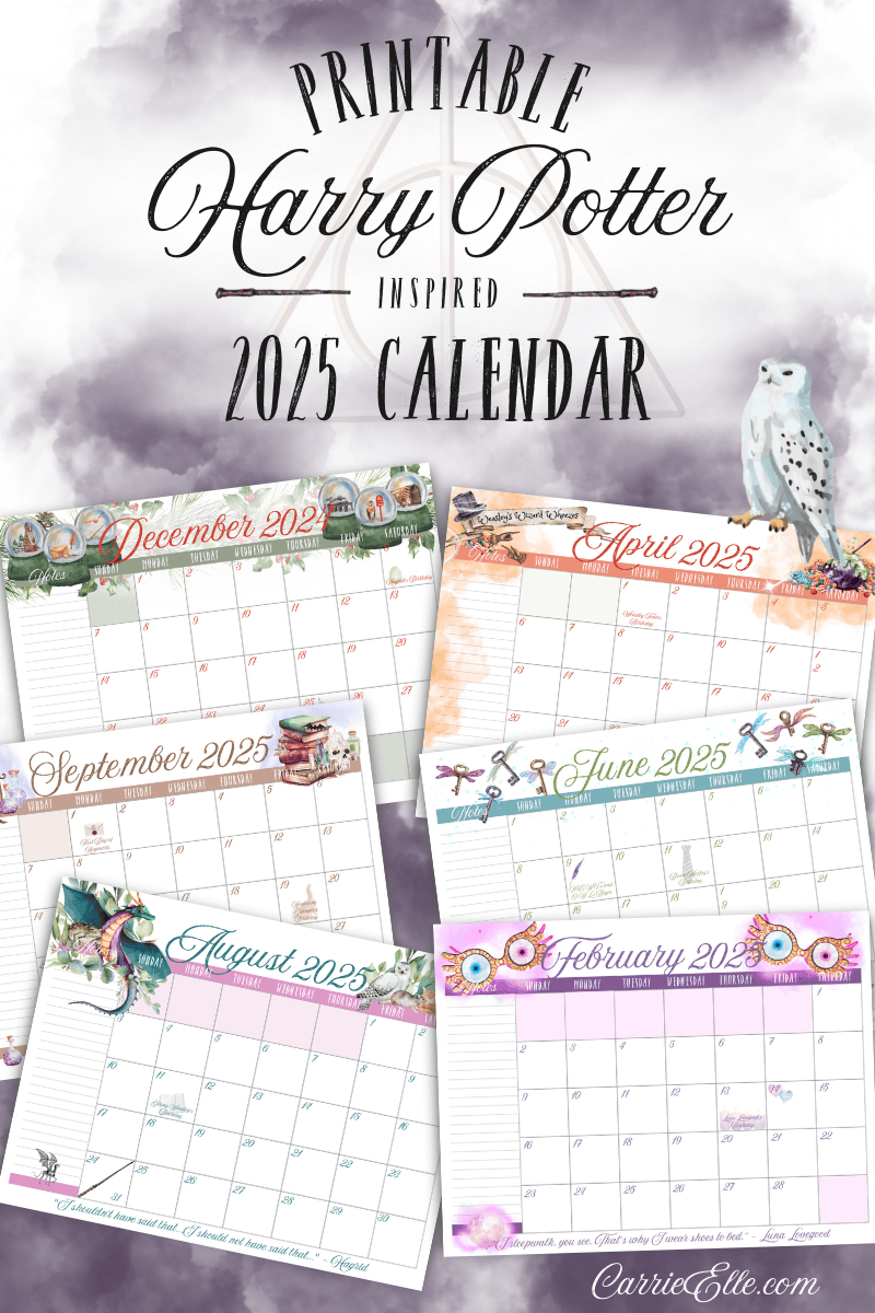 Plan Like A Wizard: 2025 Printable Harry Potter-Inspired Calendar - Printable Calendar 2025 Harry Potter