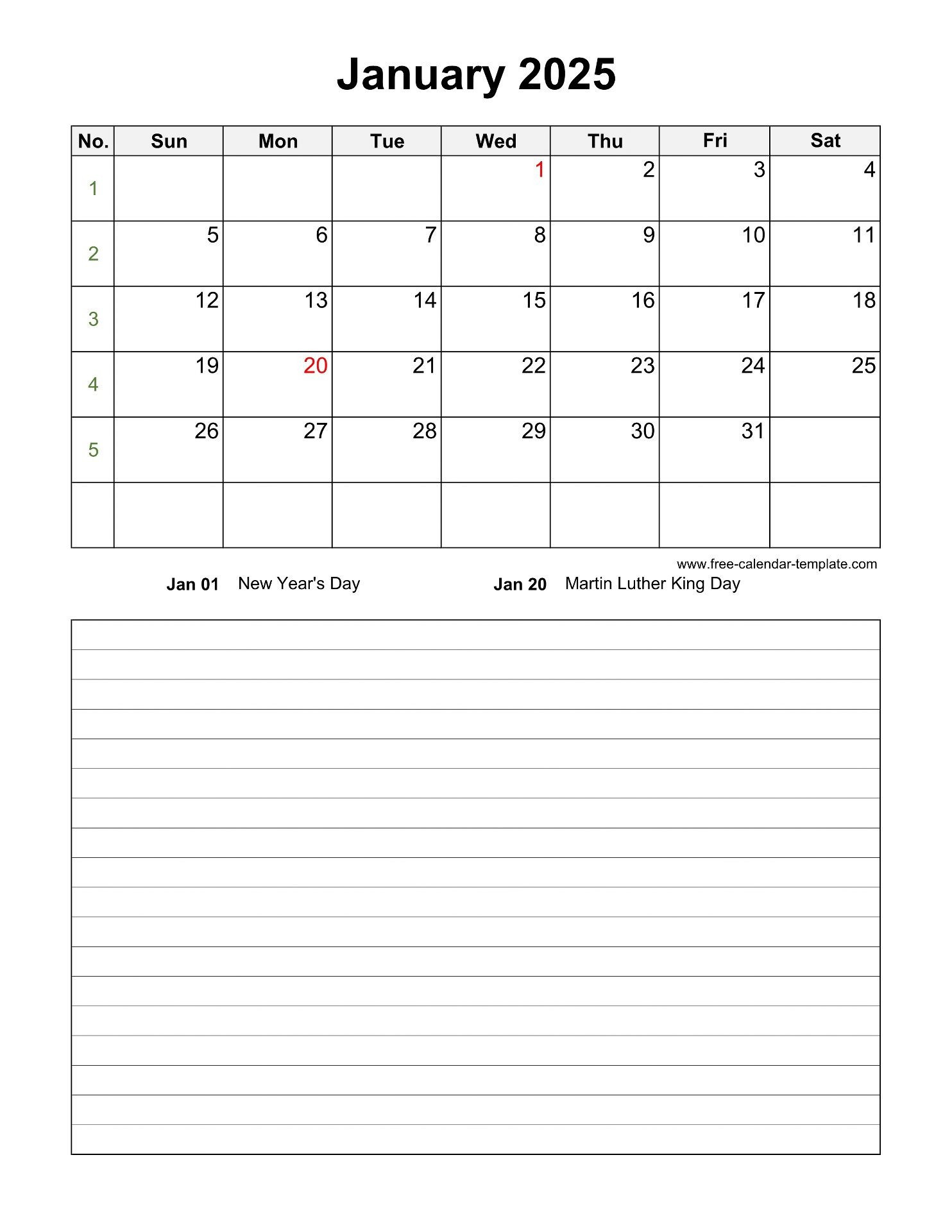 Printable Monthly 2025 Calendar With Space For Appointments - Appointment Calendar 2025 Printable