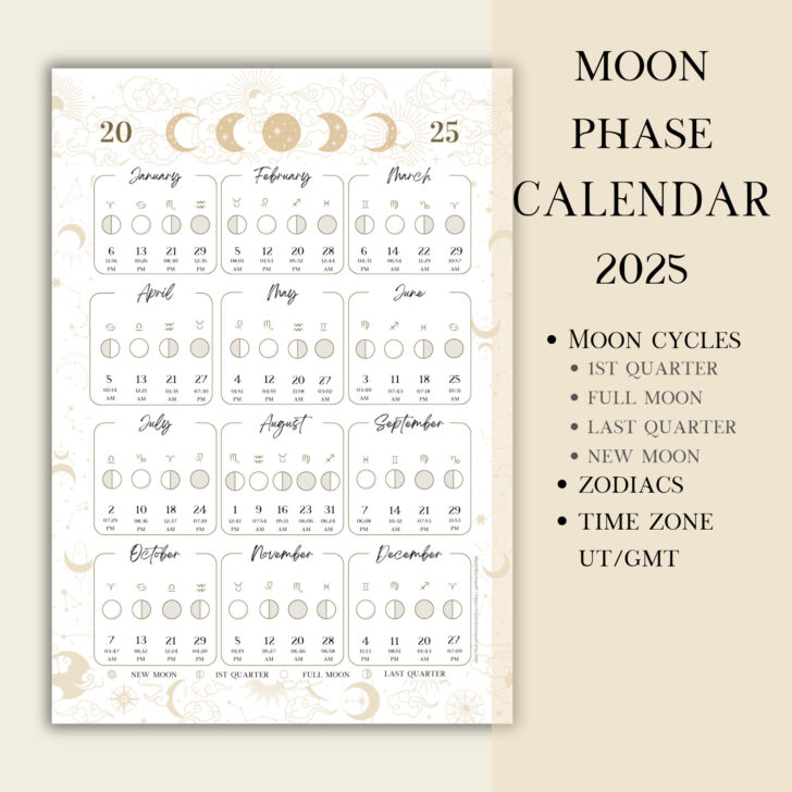 Printable Calendar 2025 with Lunar Dates