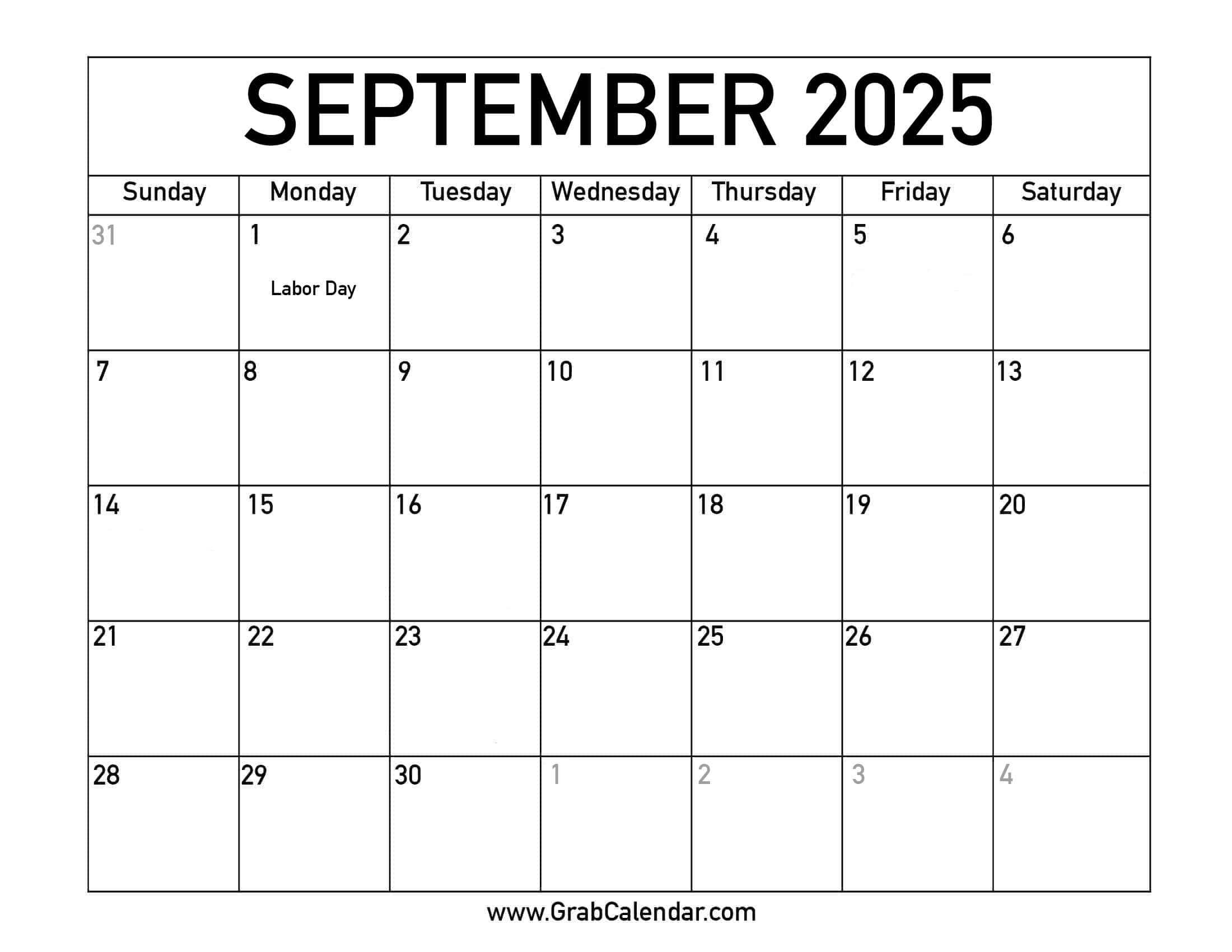 Printable September 2025 Calendar - Printable Calendar September 2025 July 2025