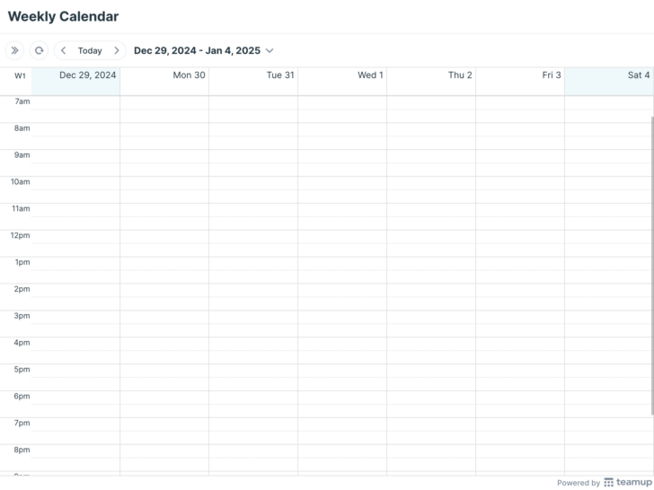 Printable 2025 Week Calendar