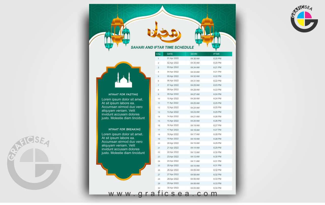 Ramadan 2025 Time Table Calendar Idea Template Cdr File Free - Printable Calendar 2025 Ramadan