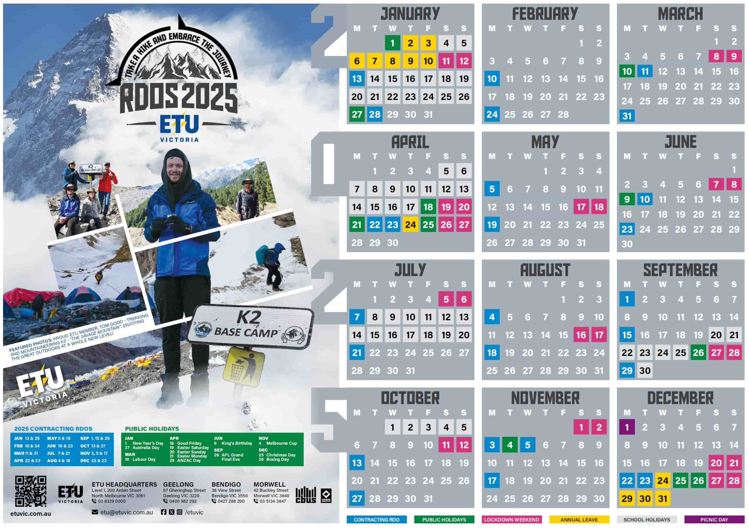 Rdo Calendar - Etu Victoria - Cfmeu Rdo Calendar 2025 Vic Printable