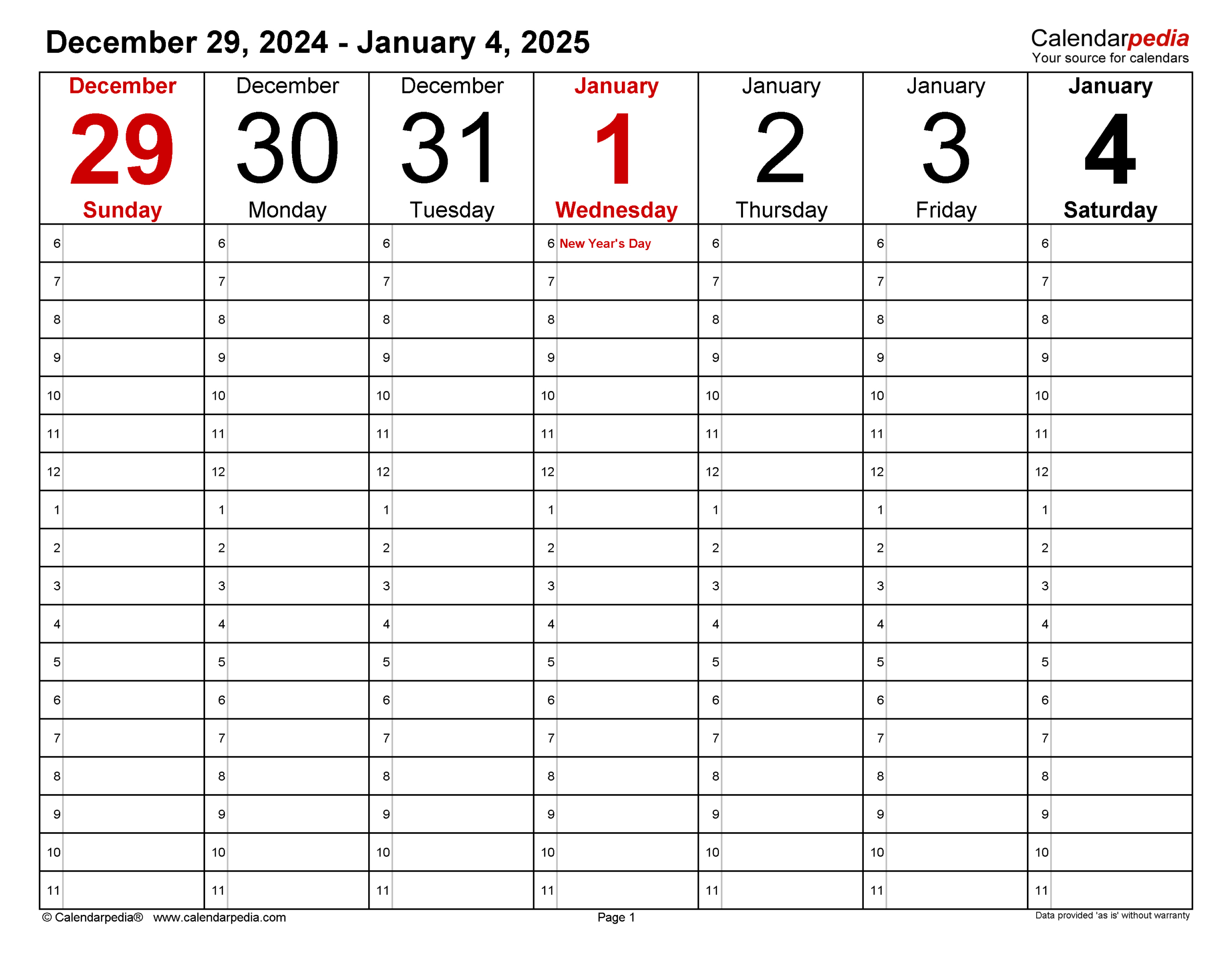 Weekly Calendars 2025 For Pdf - 12 Free Printable Templates - 2025 Daily Calendar Printable