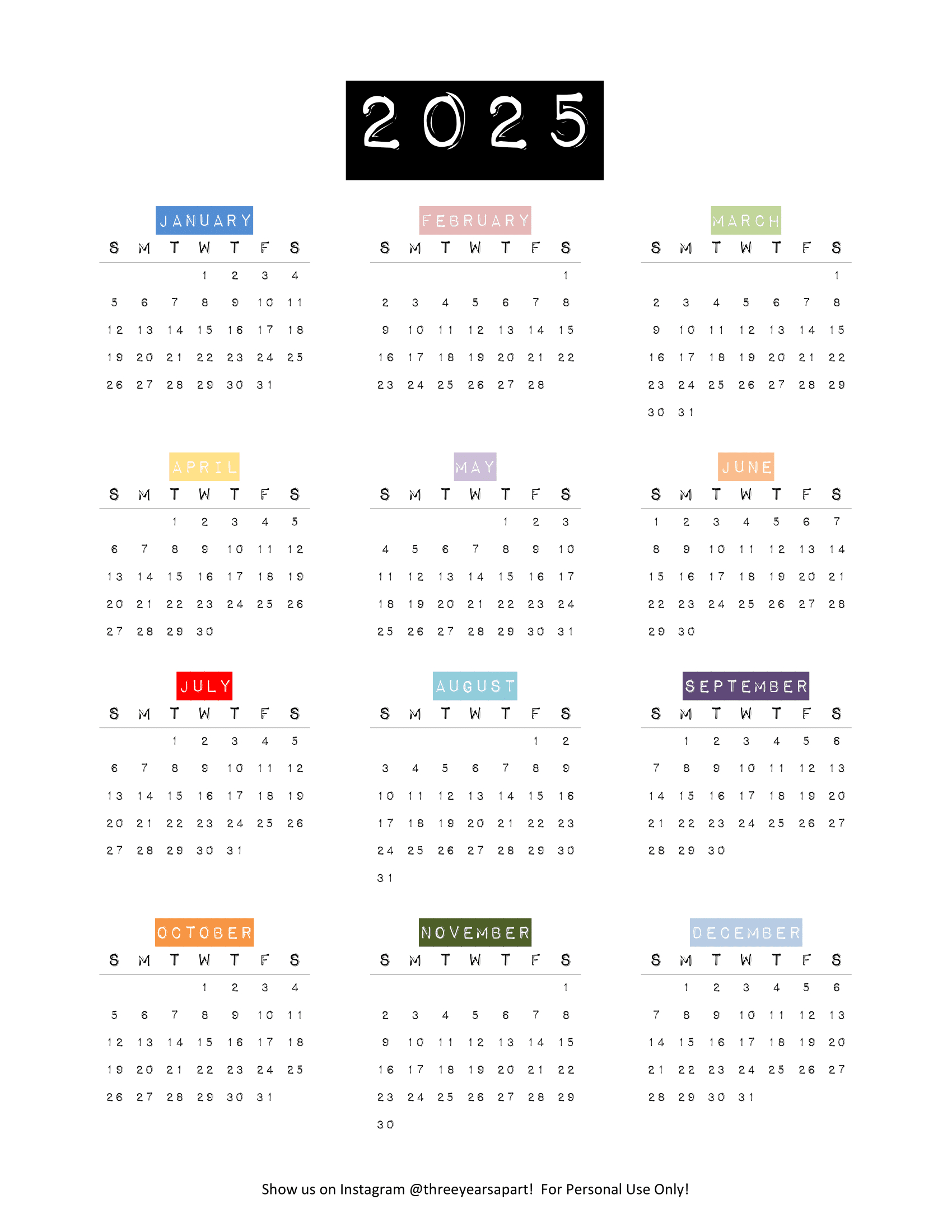 2025 Calendar Free Printable | Bullet Journal And Planner Free - August Bullet Journal Calendar 2025