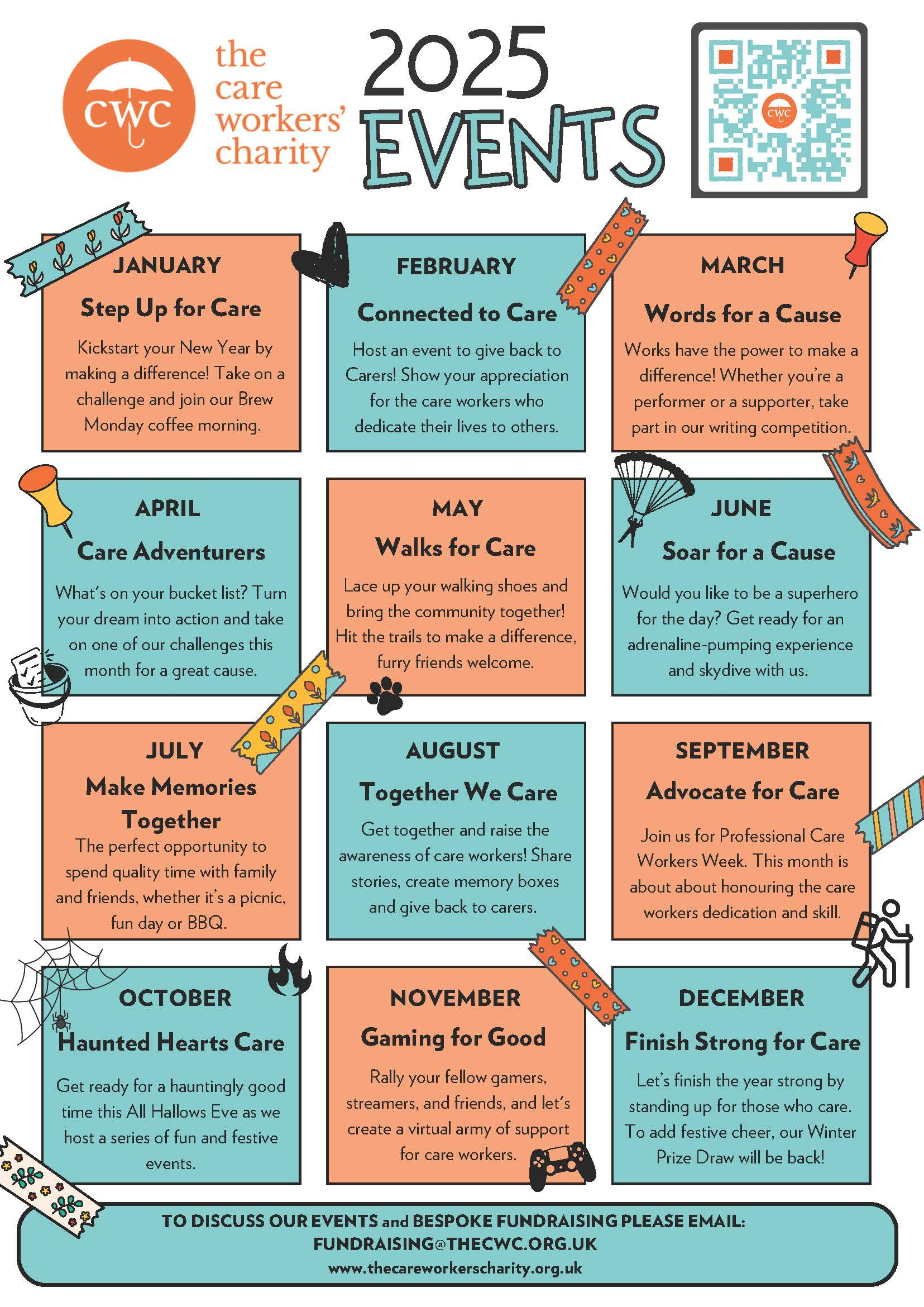 2025 Events List - The Care Workers Charity Trading As Care - Calendar of Events For August 2025