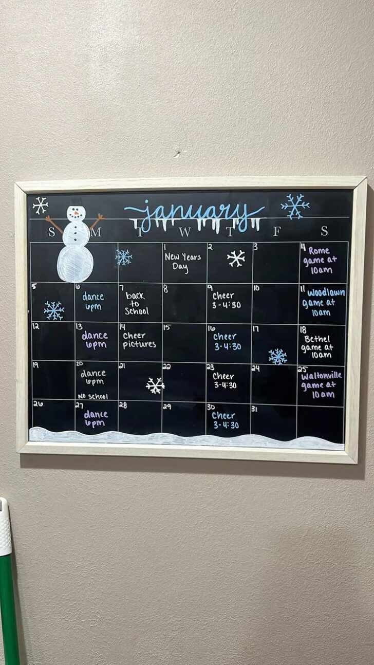 August 2025 Calendar Ideas Chalkboard