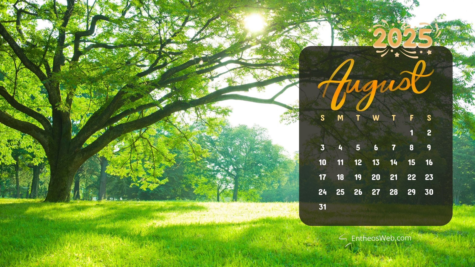 August 2025 Calendar Desktop Wallpapers &amp;amp; Screensavers | Entheosweb - August 2025 Calendar Desktop Background