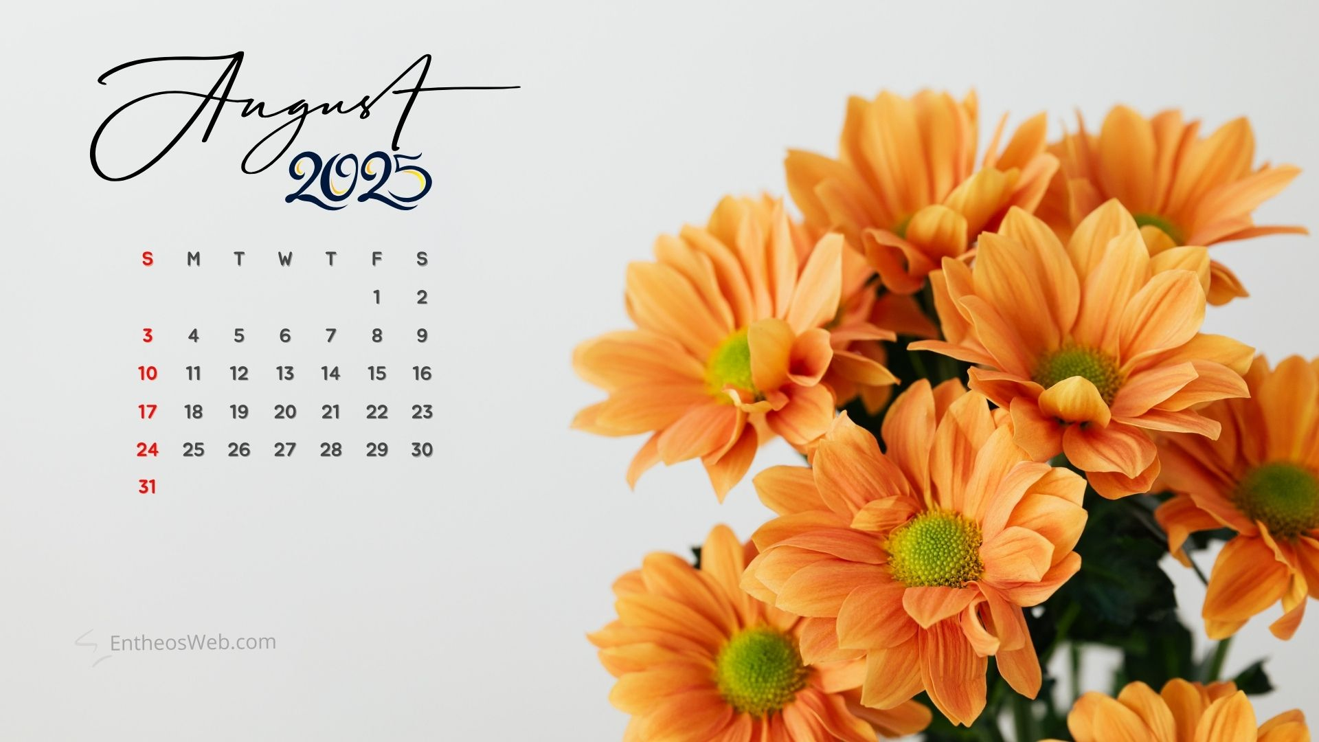 August 2025 Calendar Desktop Wallpapers &amp;amp; Screensavers | Entheosweb - August Desktop Calendar 2025
