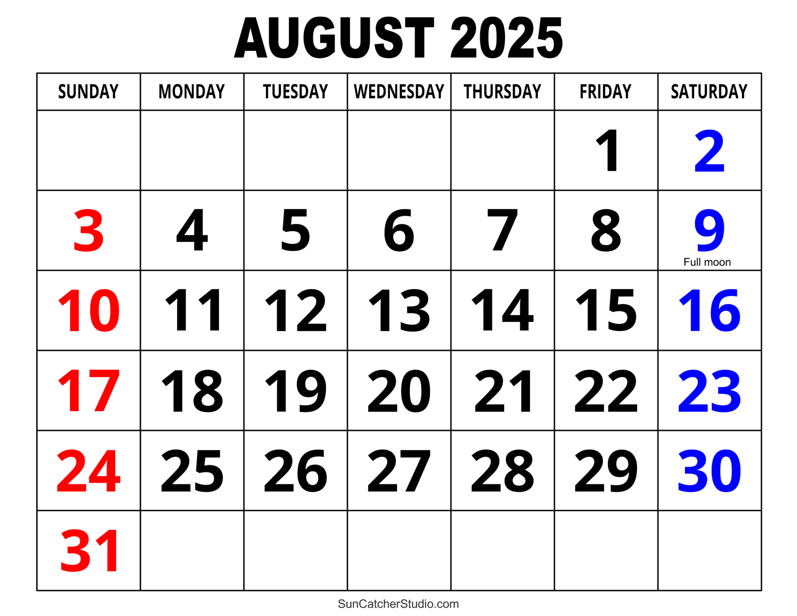 August 2025 Calendar (Free Printable) – Free Printables, Monograms - Calendar Page August 2025