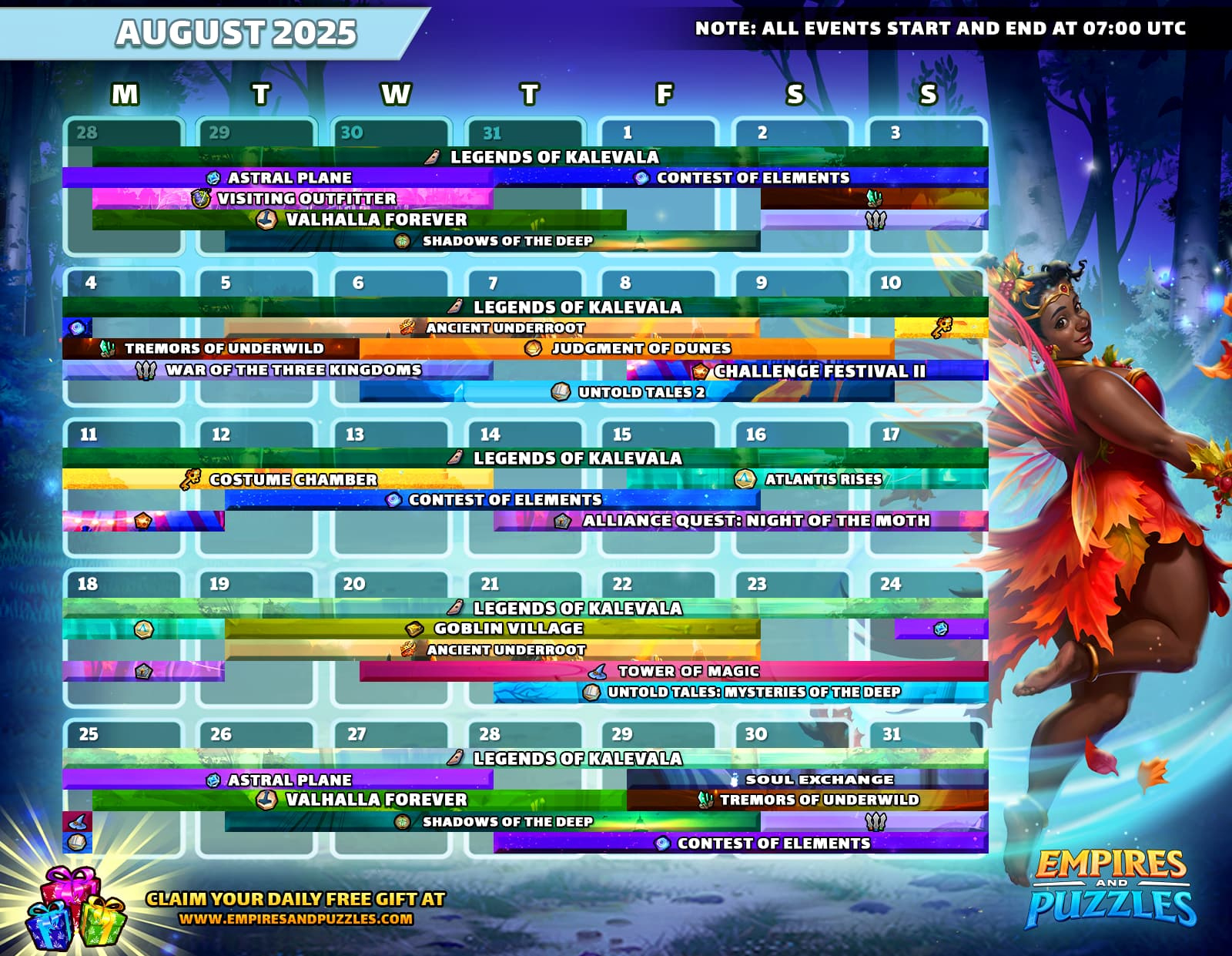 August 2025 Calendar Of Events | Empires &amp;amp; Puzzles - August 2025 Calendar Of Events