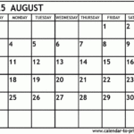 August 2025 Calendar Printable – Calendar 2025 August Printable