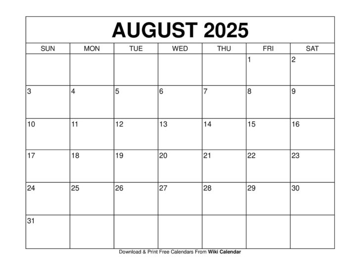 August 8 2025 Calendar