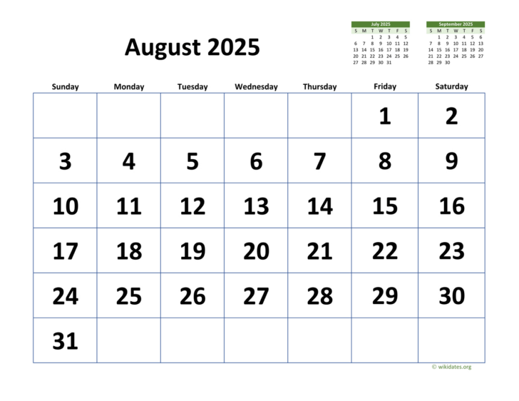 August 24 2025 Calendar