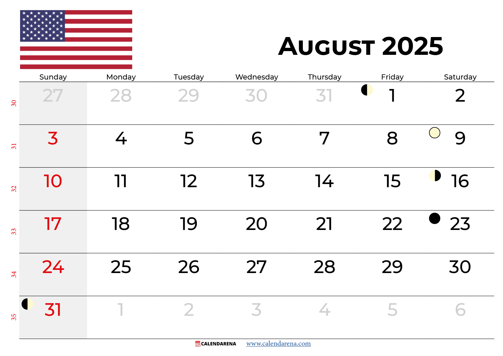 August 2025 Calendar With Holidays - August 2025 Calendar with Holidays Usa