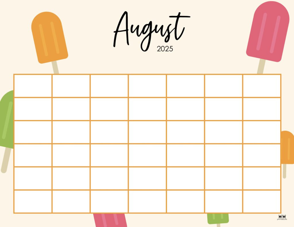 August 2025 Calendars - 107 Free Printables | Printabulls - August 2025 Calendar with Lines