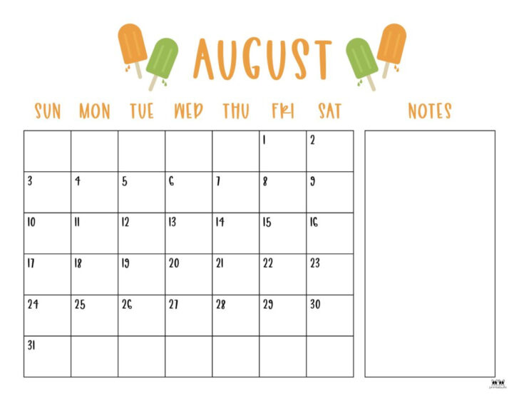 August Theme 2025 Calendar Ideas
