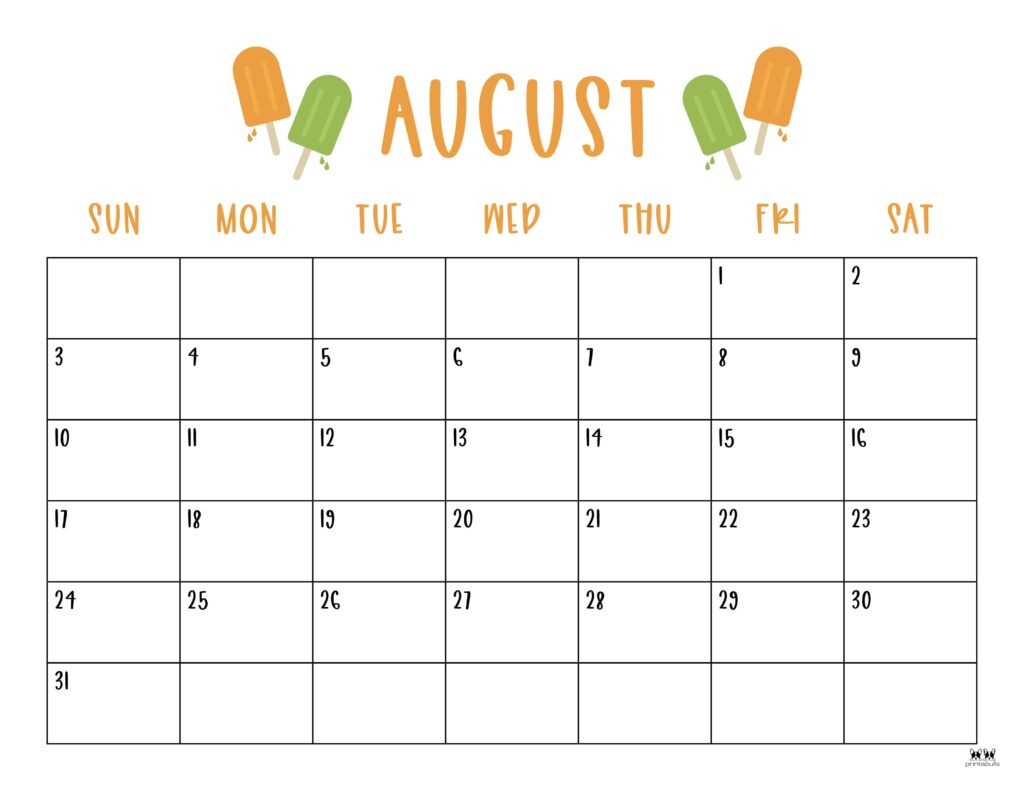August 2025 Calendars - 107 Free Printables | Printabulls - Show Me August Calendar 2025