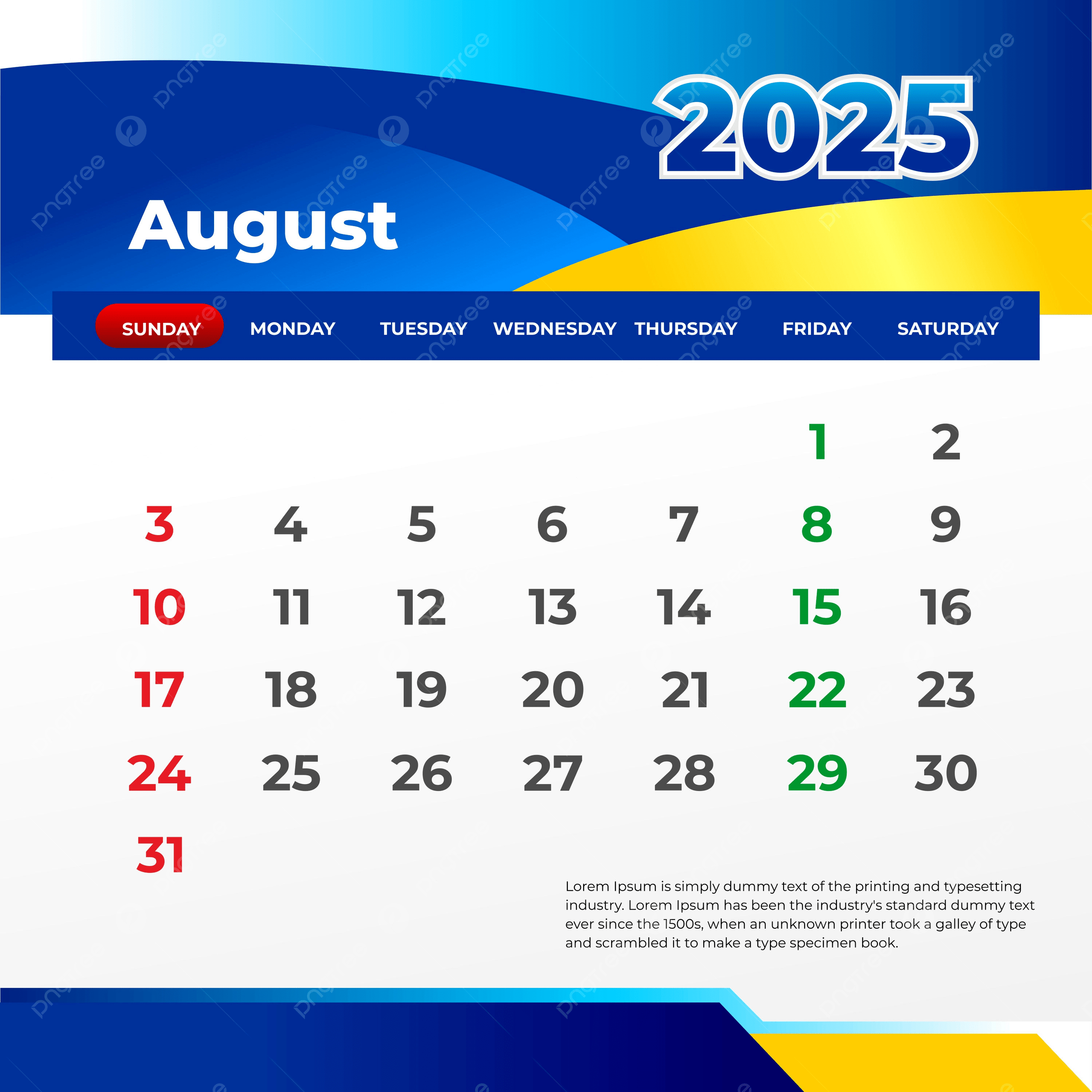 August 2025 Wall Calendar Print And Post On Social Media Vector - August Social Media Calendar 2025