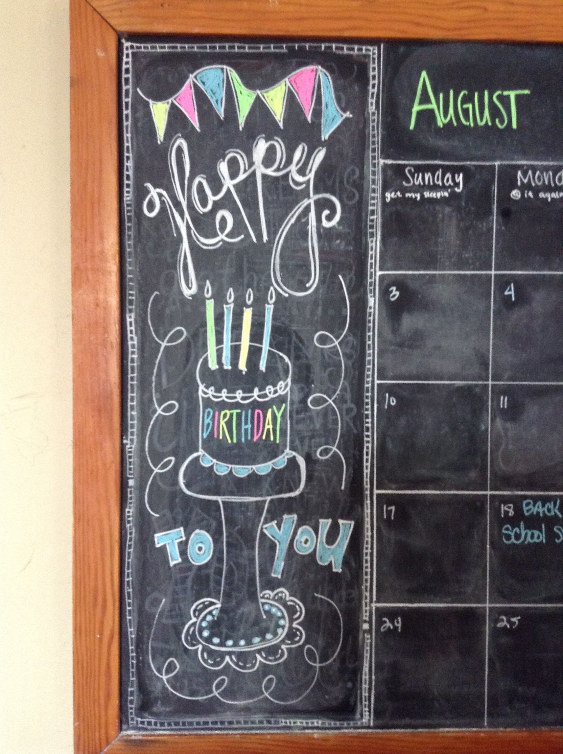 August - August 2025 Chalkboard Calendar Ideas
