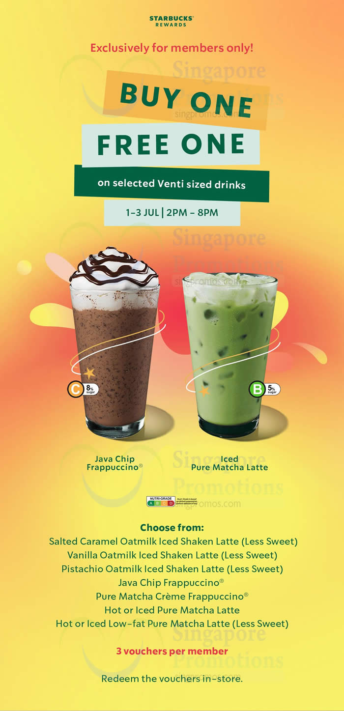 Expired) Starbucks S&amp;#039;Pore Brings Back 1-For-1 Selected Venti - Starbucks August 2025 Promo Calendar