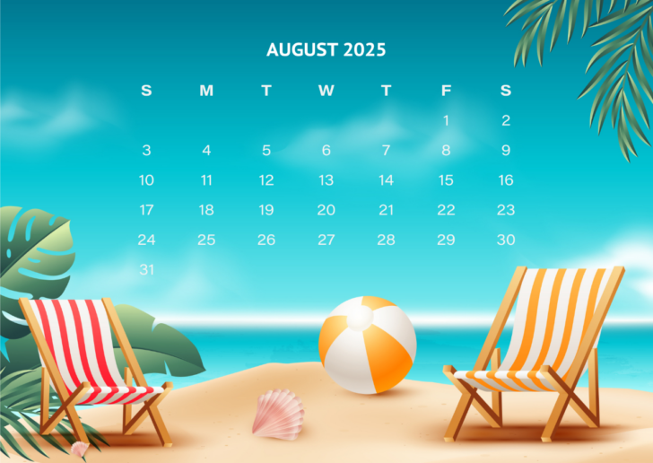 August Free Printable Calendar 2025