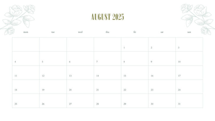 General Blue August 2025 Calendar