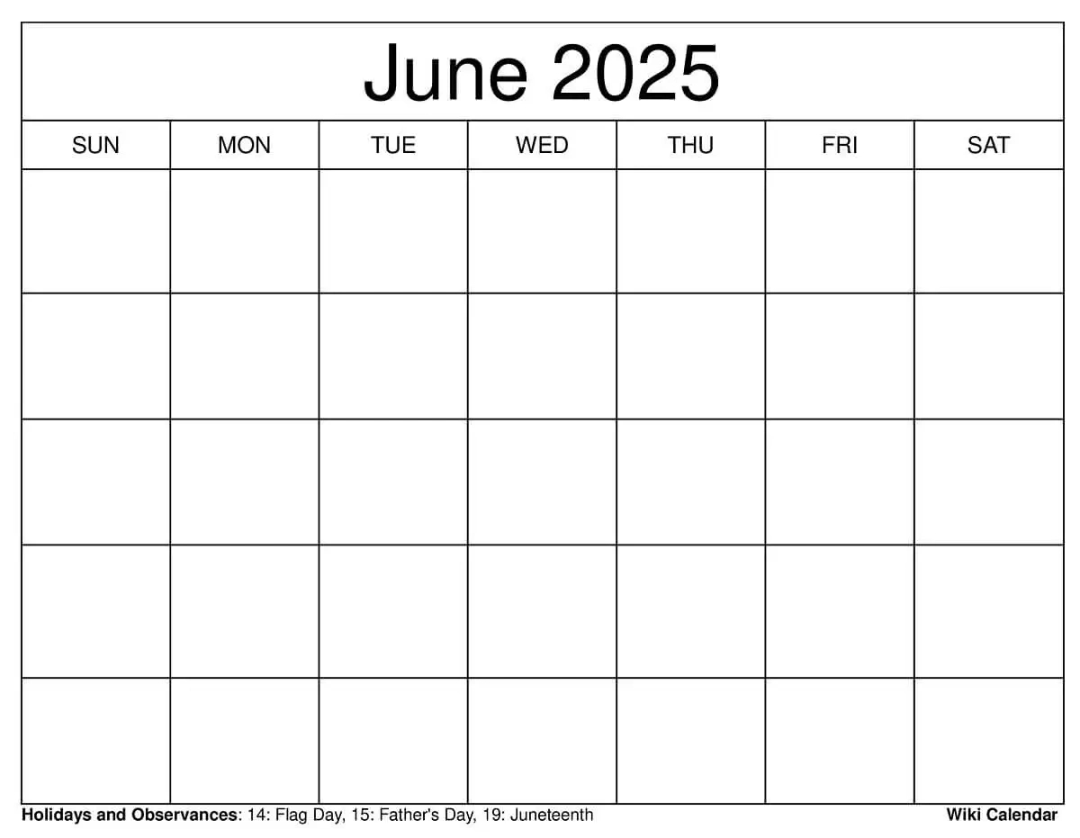 June 2025 Calendar - Printable Templates &amp;amp; More - August 2025 Calendar Wiki