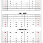 June To August 2025 Calendar Printable Pdf | Three Months Calendar – August 2025 – June 2026 Calendar Printable