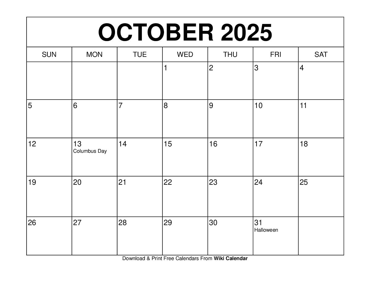 October 2025 Calendar - Printable Templates &amp;amp; More - August September October 2025 Calendar Printable Free